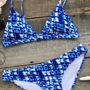 Cupshe Deep Water Ocean Bikini Set NWOT